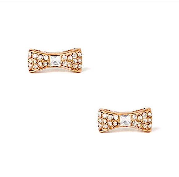 NWT - KATE SPADE Ready Set Bow Earrings Glass Stones and Gold